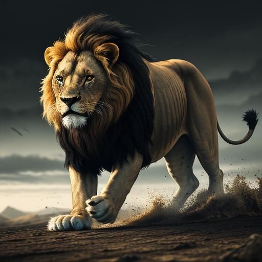 Hyperrealistic Lion Gangster Fight in Cinematic Style