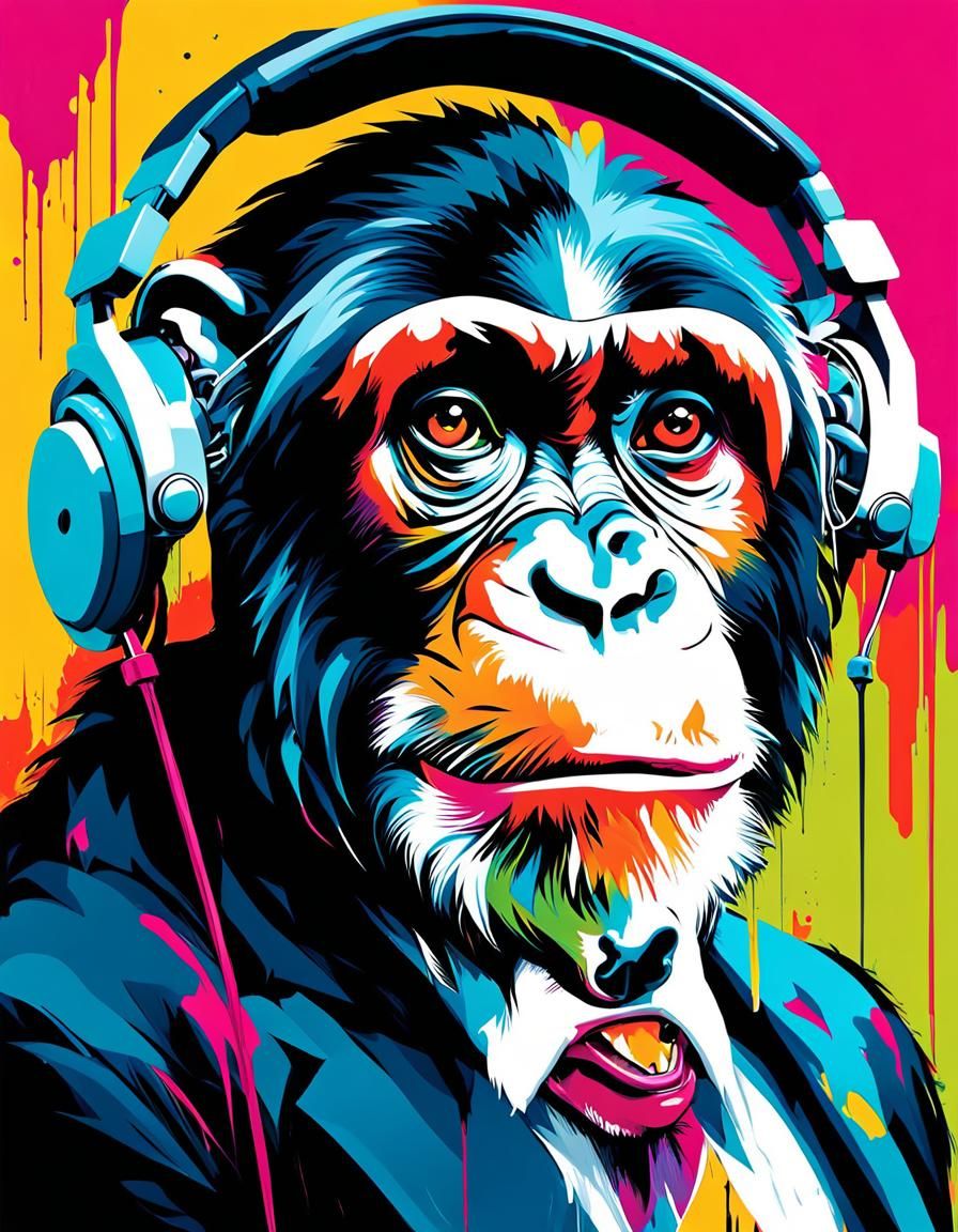 Funky Chimpanzee in Graffiti Art Style by Nielly
