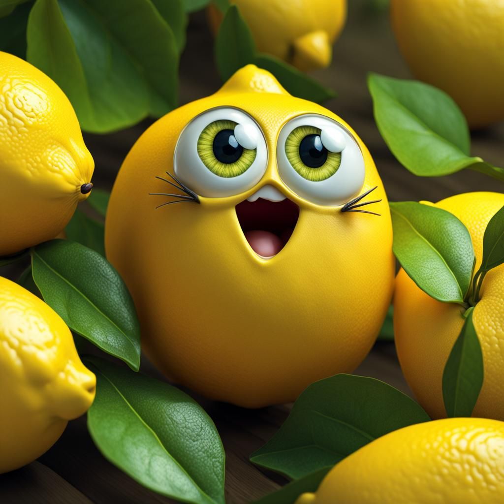 Adorable Lemon Character Concept Art in 8K