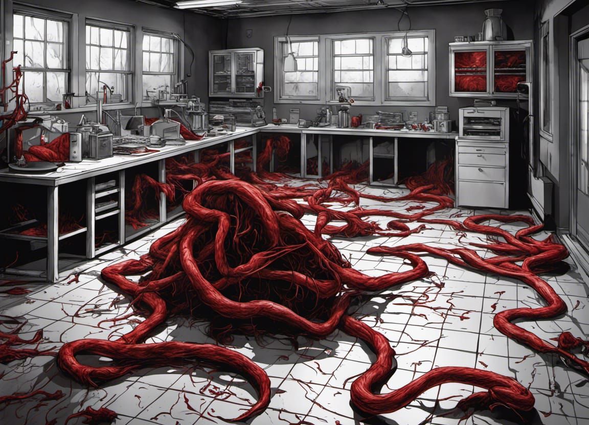 Reanimated Limbs Dance: Detailed Horror Illustration