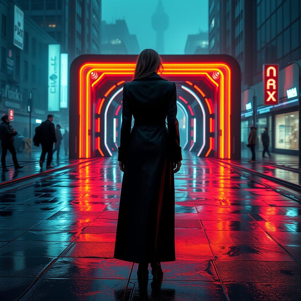 Futuristic Saint-Petersburg Cyber Doors in Cyberpunk Style