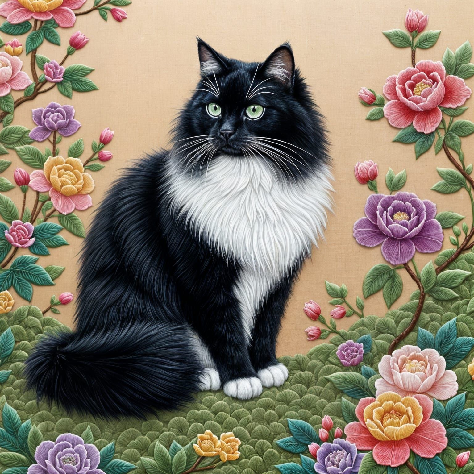 Chinese embroidered cat