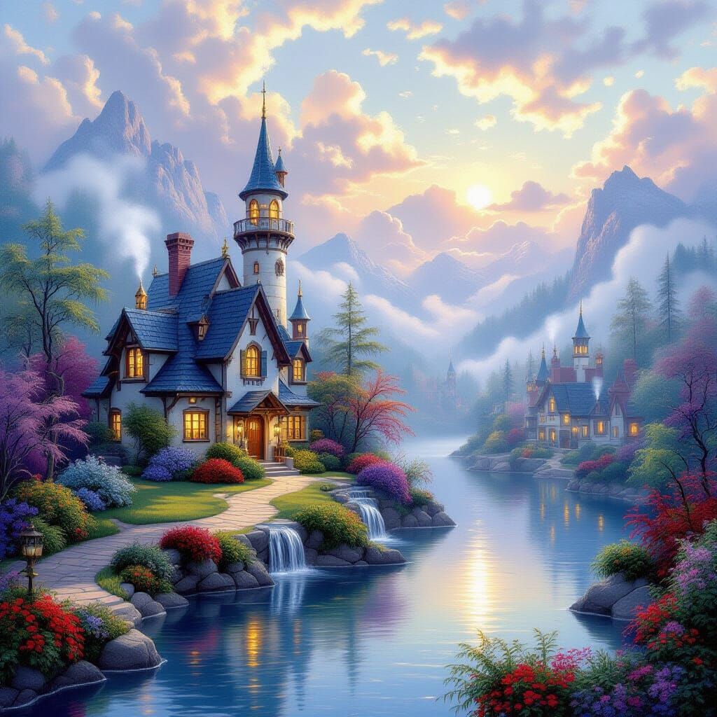 Ethereal Fantasy Realm in Hyperdetailed Style