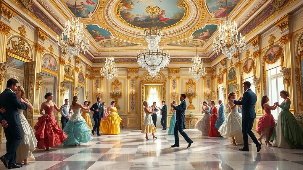 Rococo Palace Ballroom in Opulent Splendor