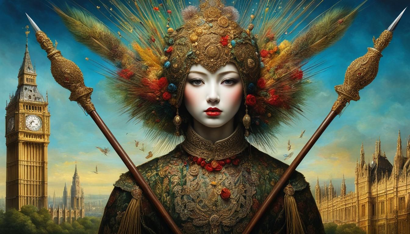 Romantic London Scene in 1593, Digital Illustration