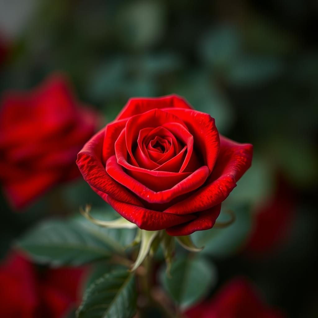 Hyperrealistic Red Rose with Intricate Details