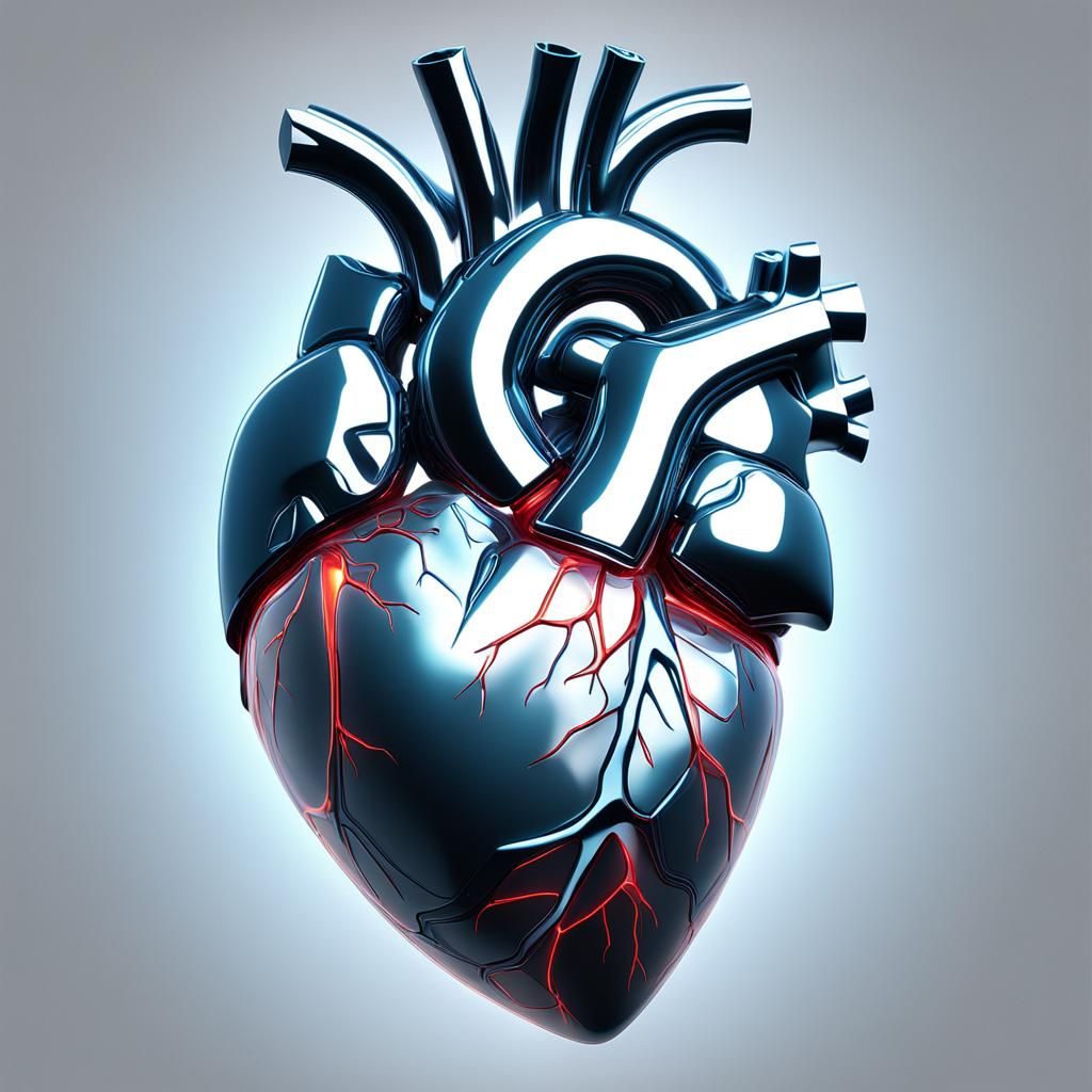 Luminescent Heart Hologram in Graffiti Art Style