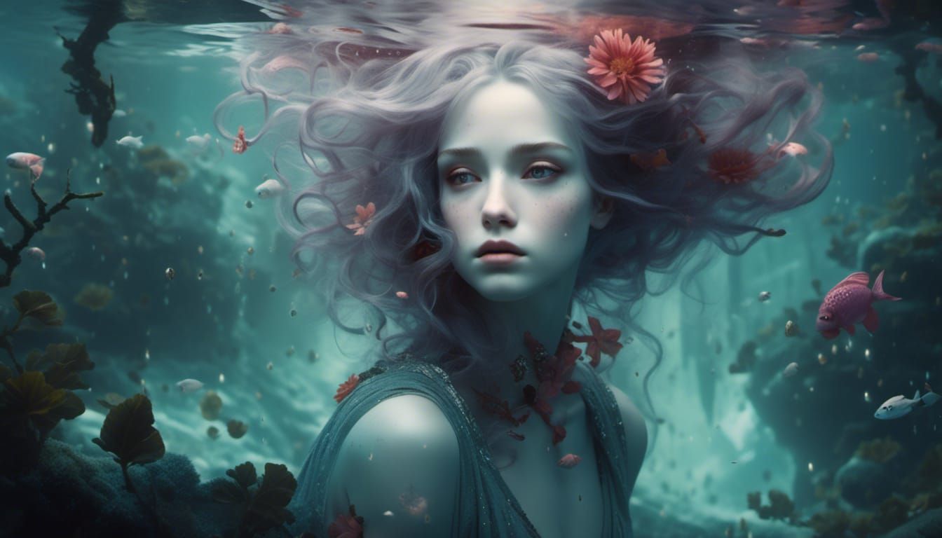 Ethereal Girl with Sad Expression