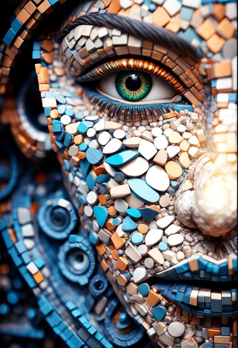Mosaik- Woman- Portrait