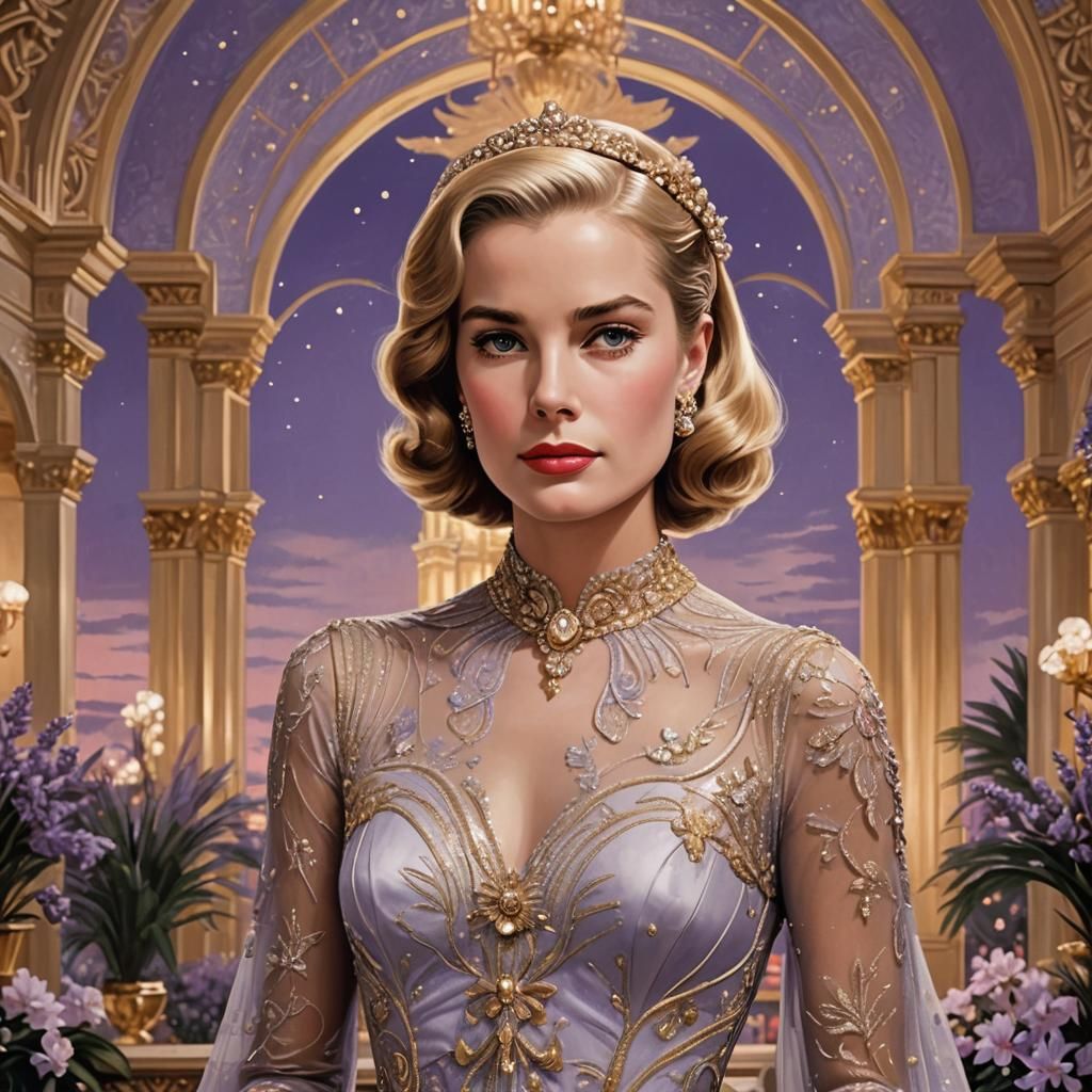 Grace Kelly: Ethereal Princess of Monaco in Art Deco