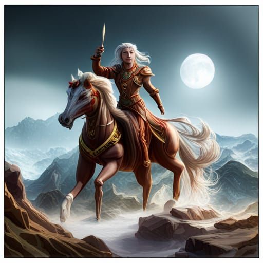 Majestic Centaur: Detailed Matte Painting in Fantasy Style