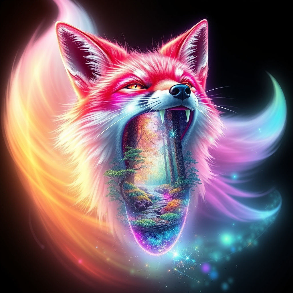 Luminous Fox Summons Ethereal Forest
