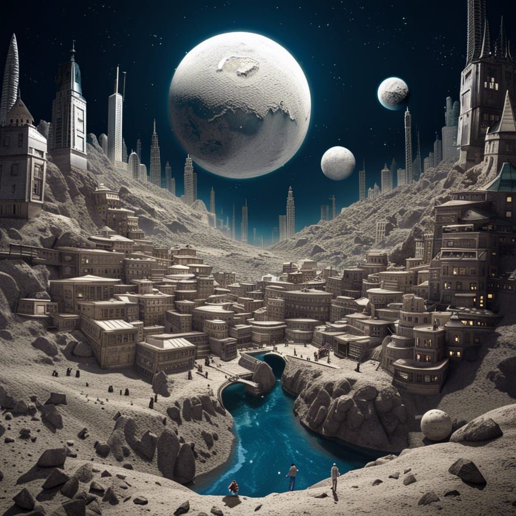 Futuristic Lunar Cityscape