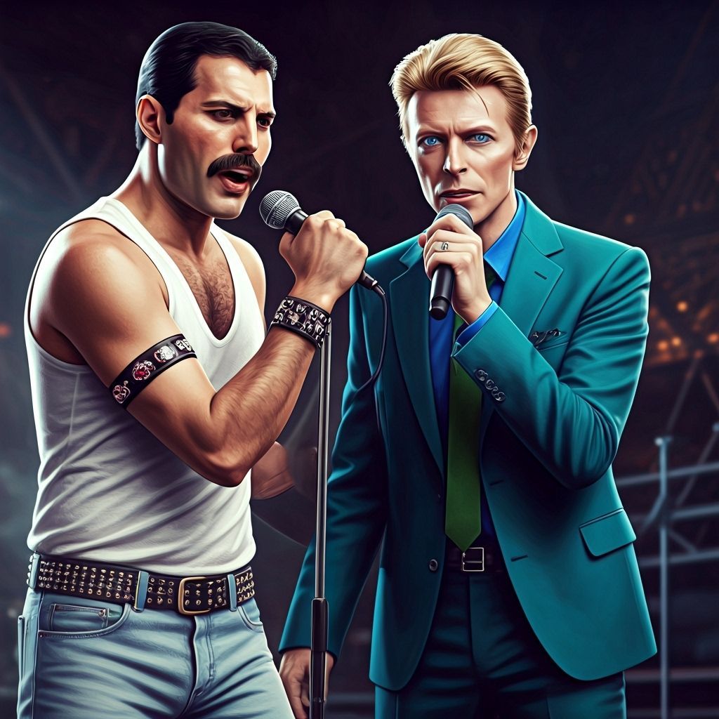 Freddie Mercury and David Bowie Perform Live Concert