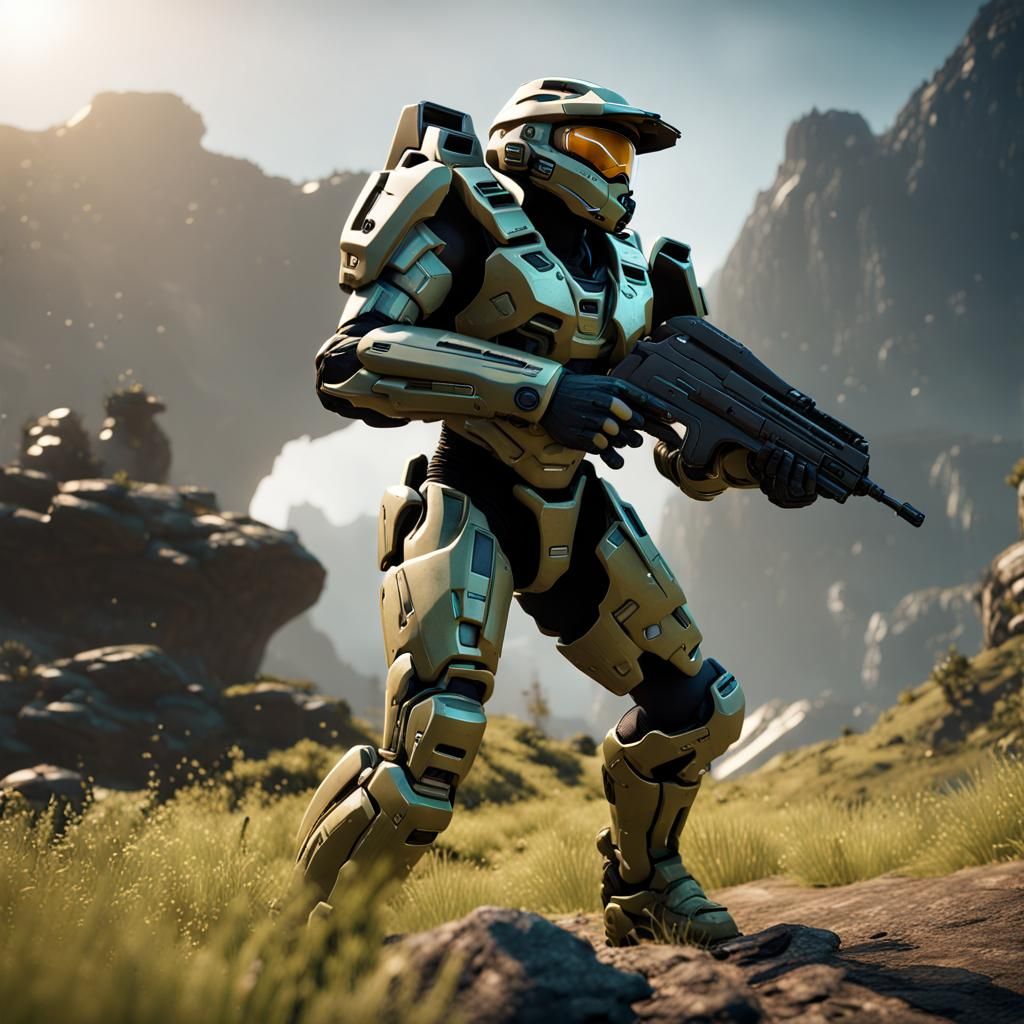 Master Chief: Epic 3D Game Cinematic Render