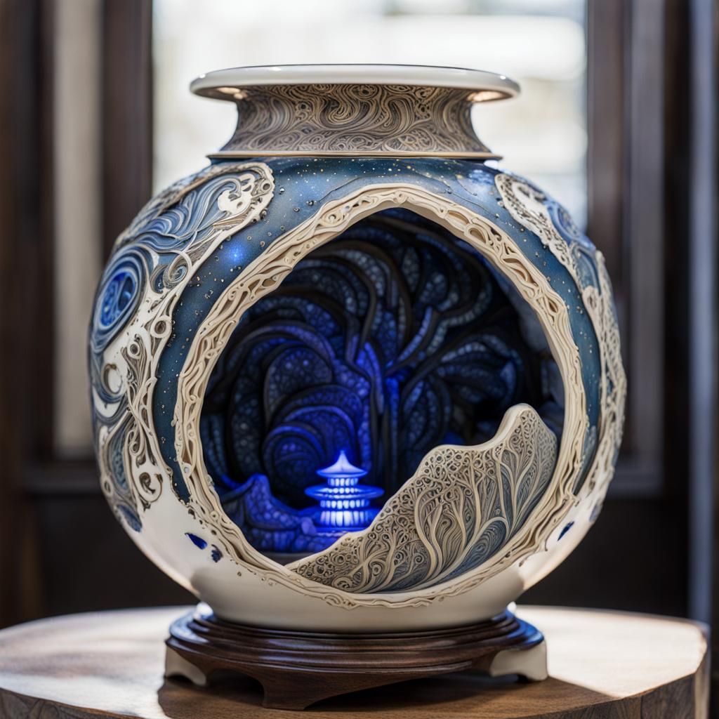 Mystical Portal Landscape in Impasto Style