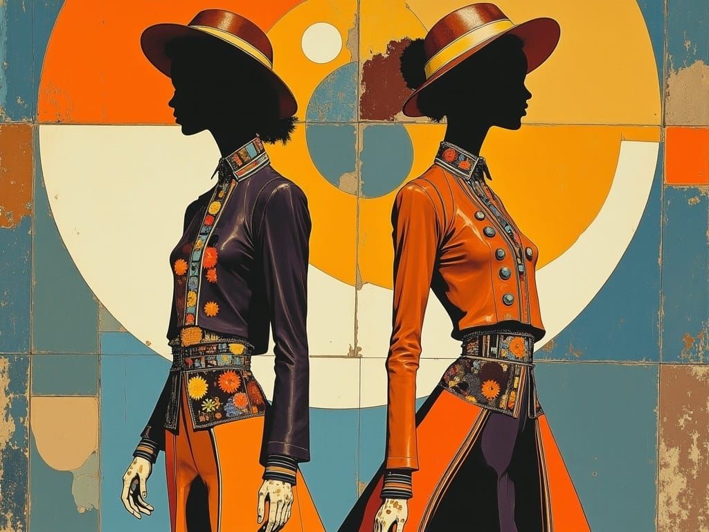 Zoot Suit Fashion Models in Geometric Style