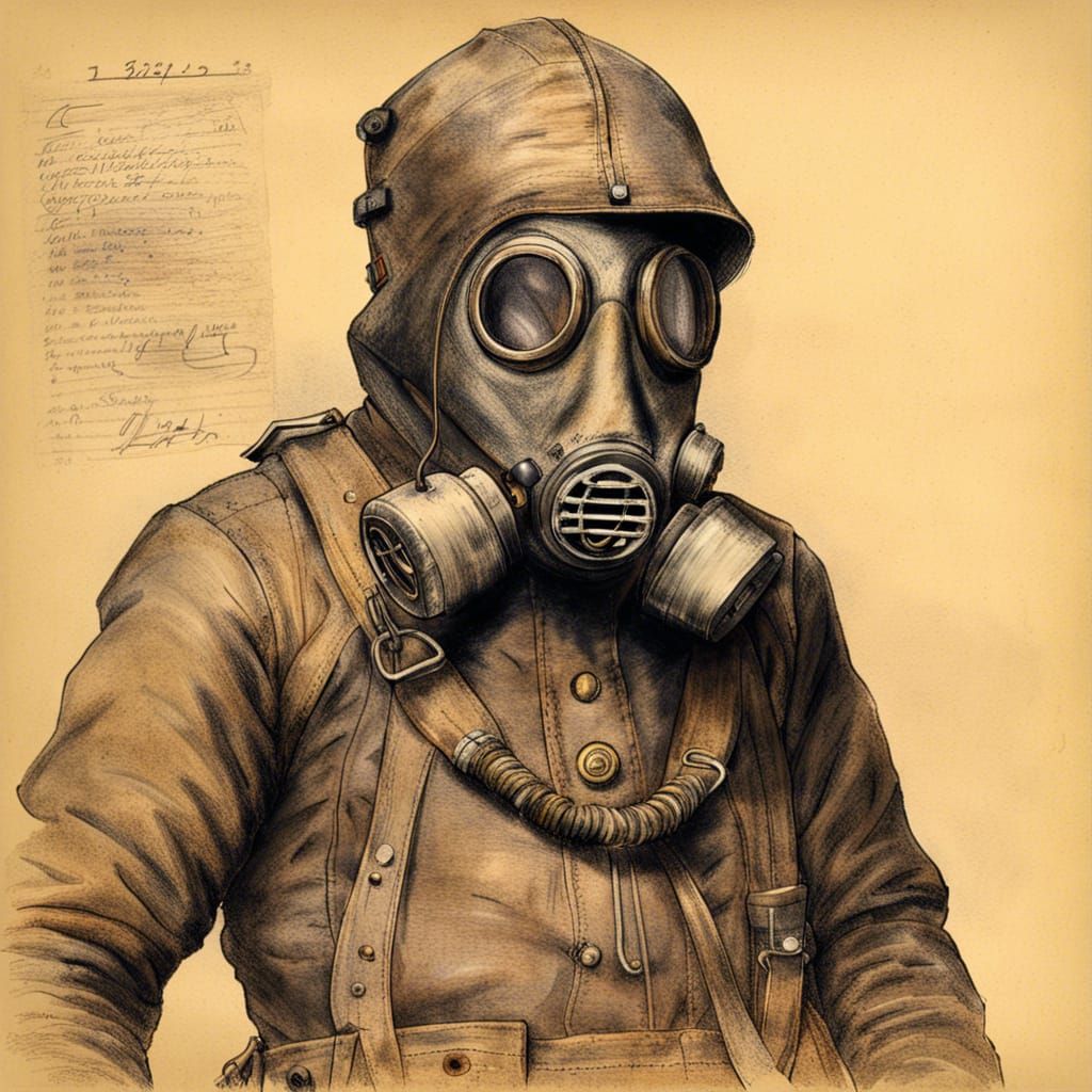 Industrial Mining Suit Sketch in Charcoal