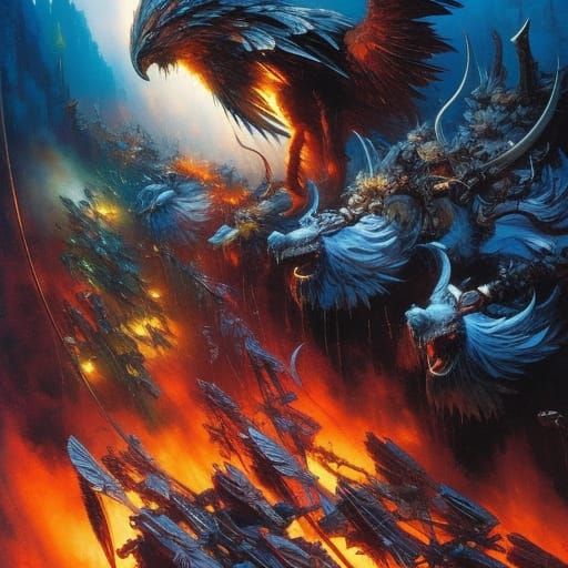 Burning Varnish Cans in Comic Book Style