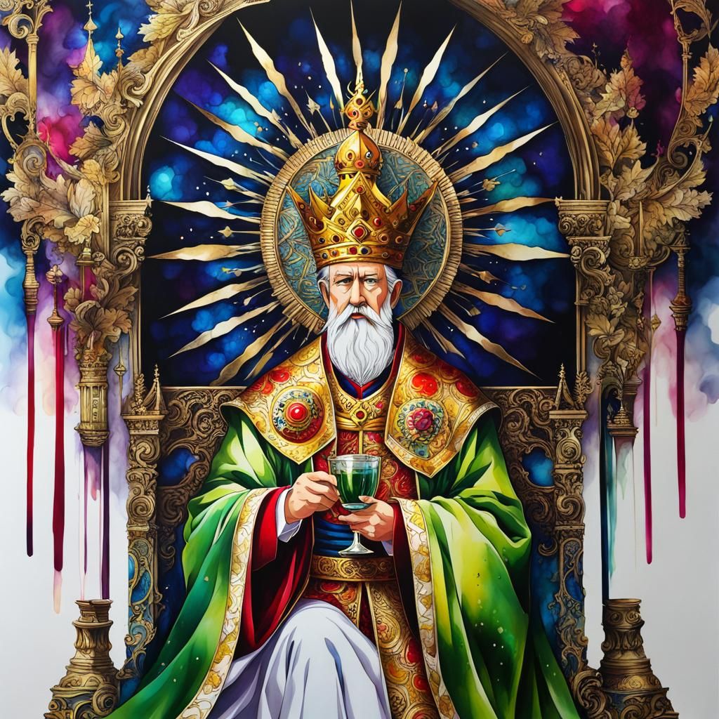Anime King Coronation with Alcohol Ink Details