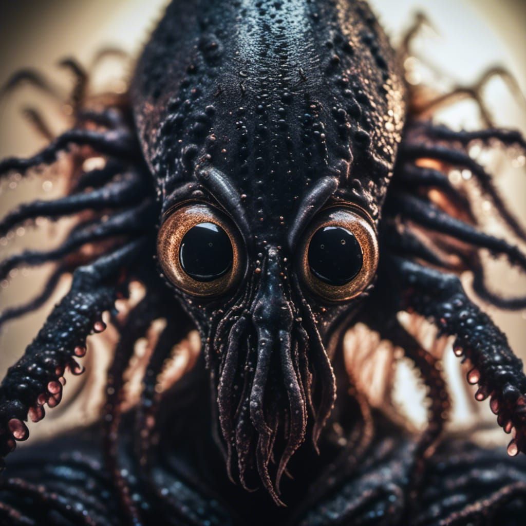 Hyperreal Portrait of an Alien Squid