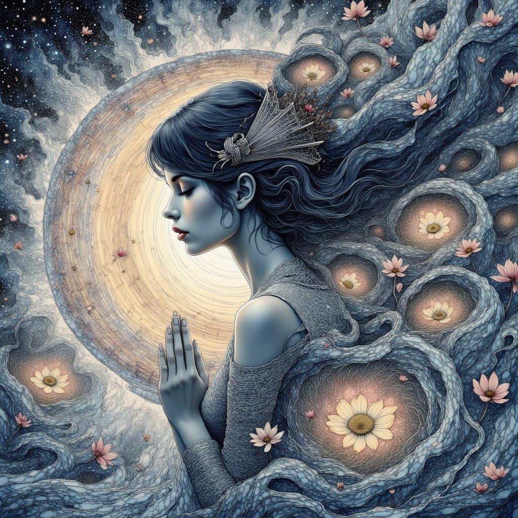 A Contemplative Woman in Serene Silence