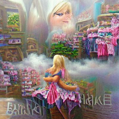 Ethereal Barbie in a Thomas Kinkade Fantasy