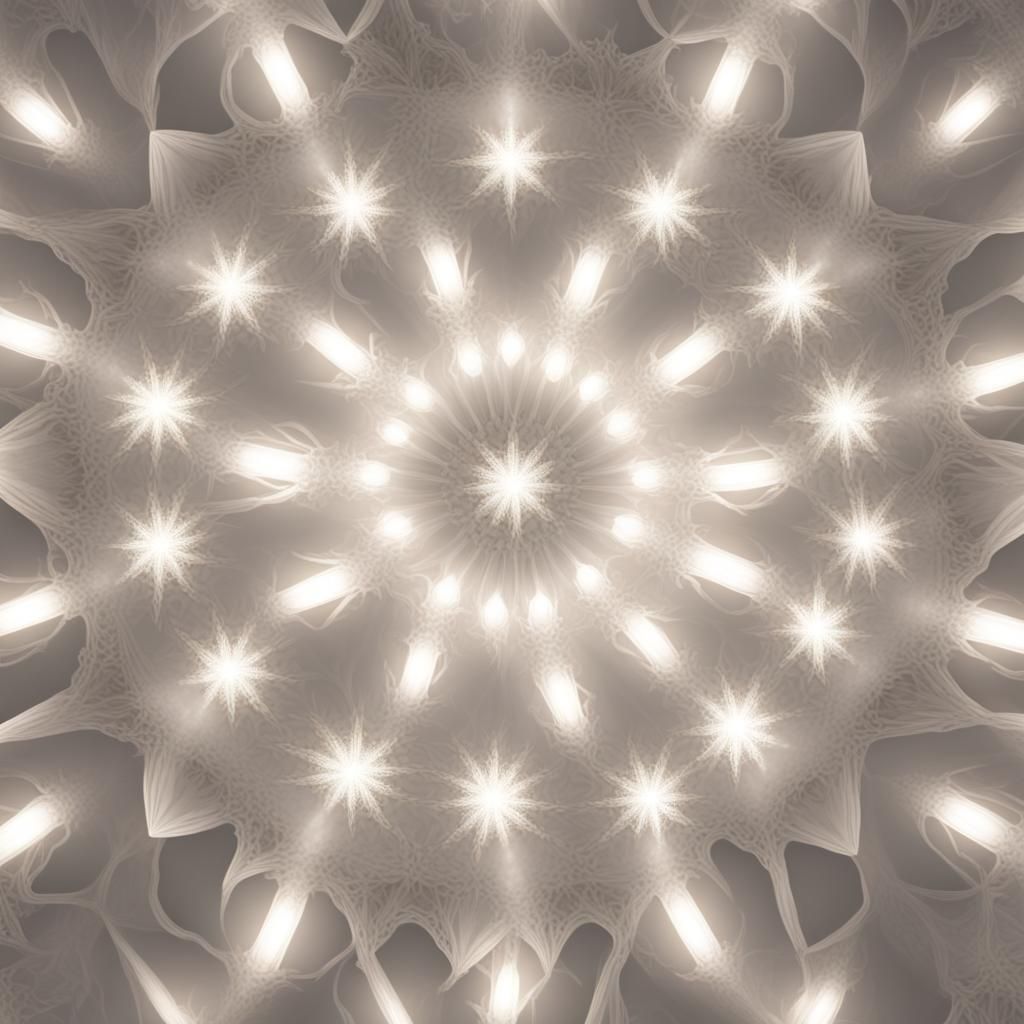 Kaleidoscopic White Energy Lights Display