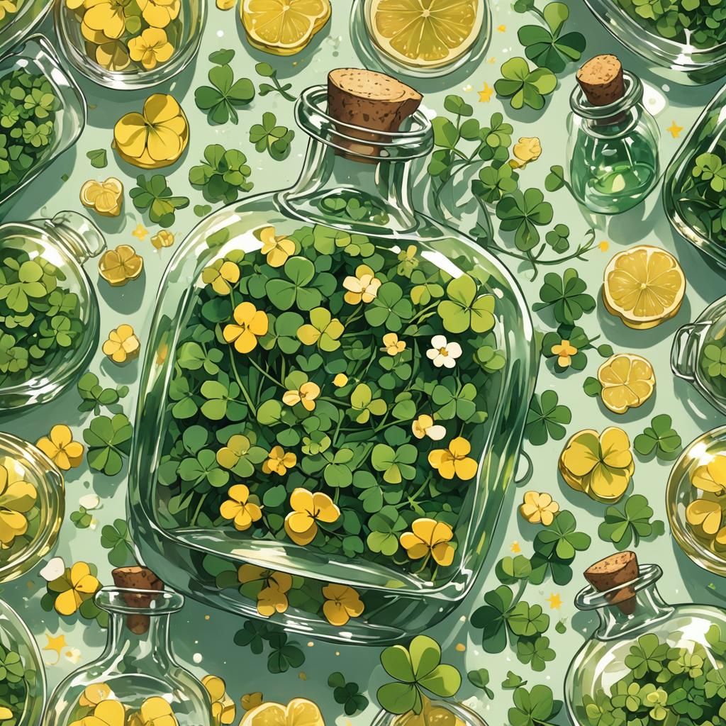 Time in a Bottle: Anime Style Hearts and Clovers