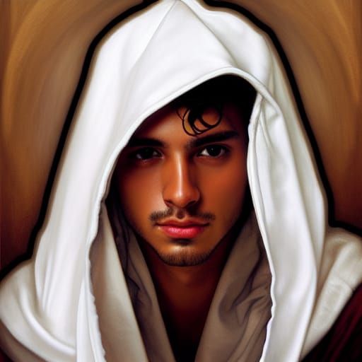 Handsome Puerto Rican Man Portrait in Hyperrealism Style