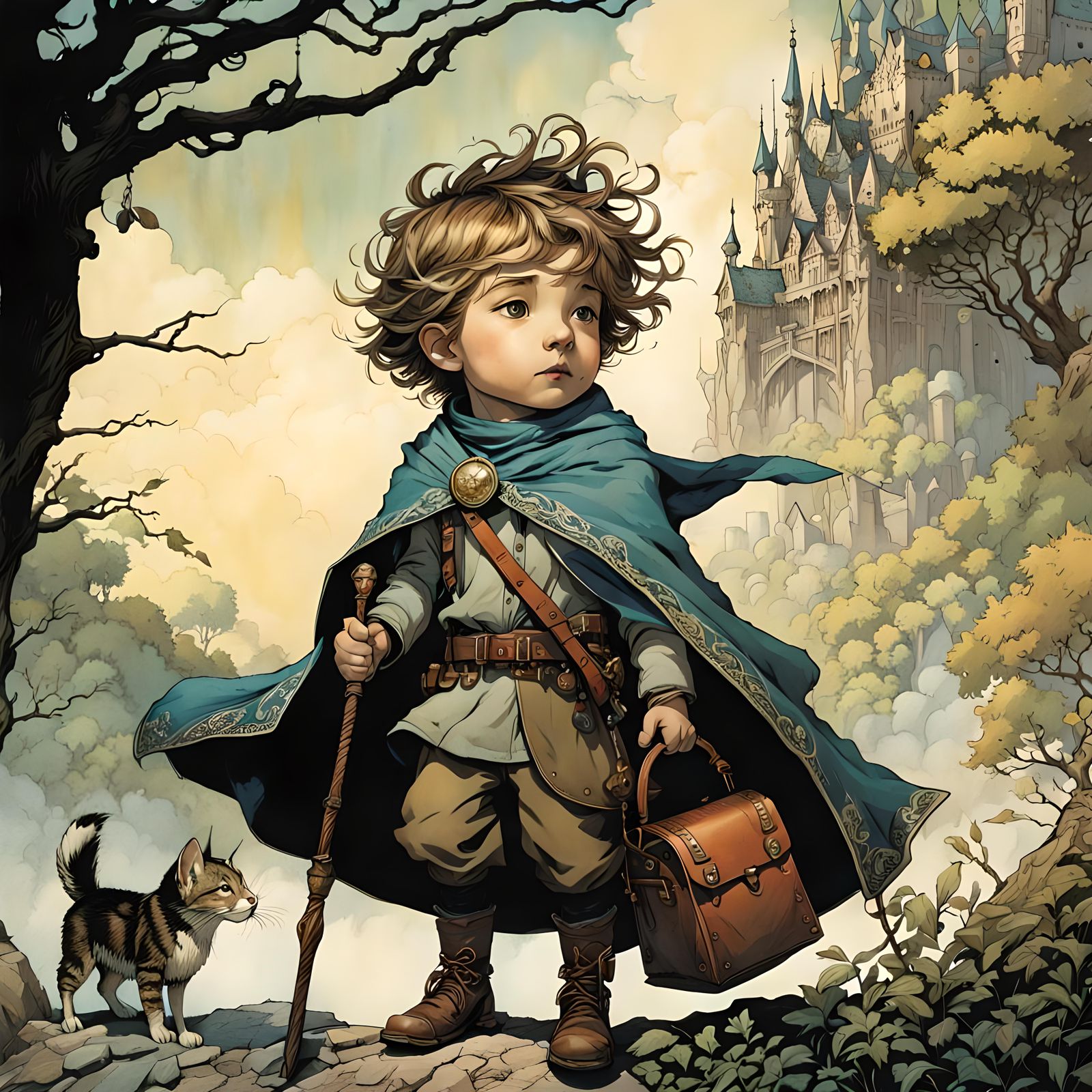 Whimsical Child in Storybook Style