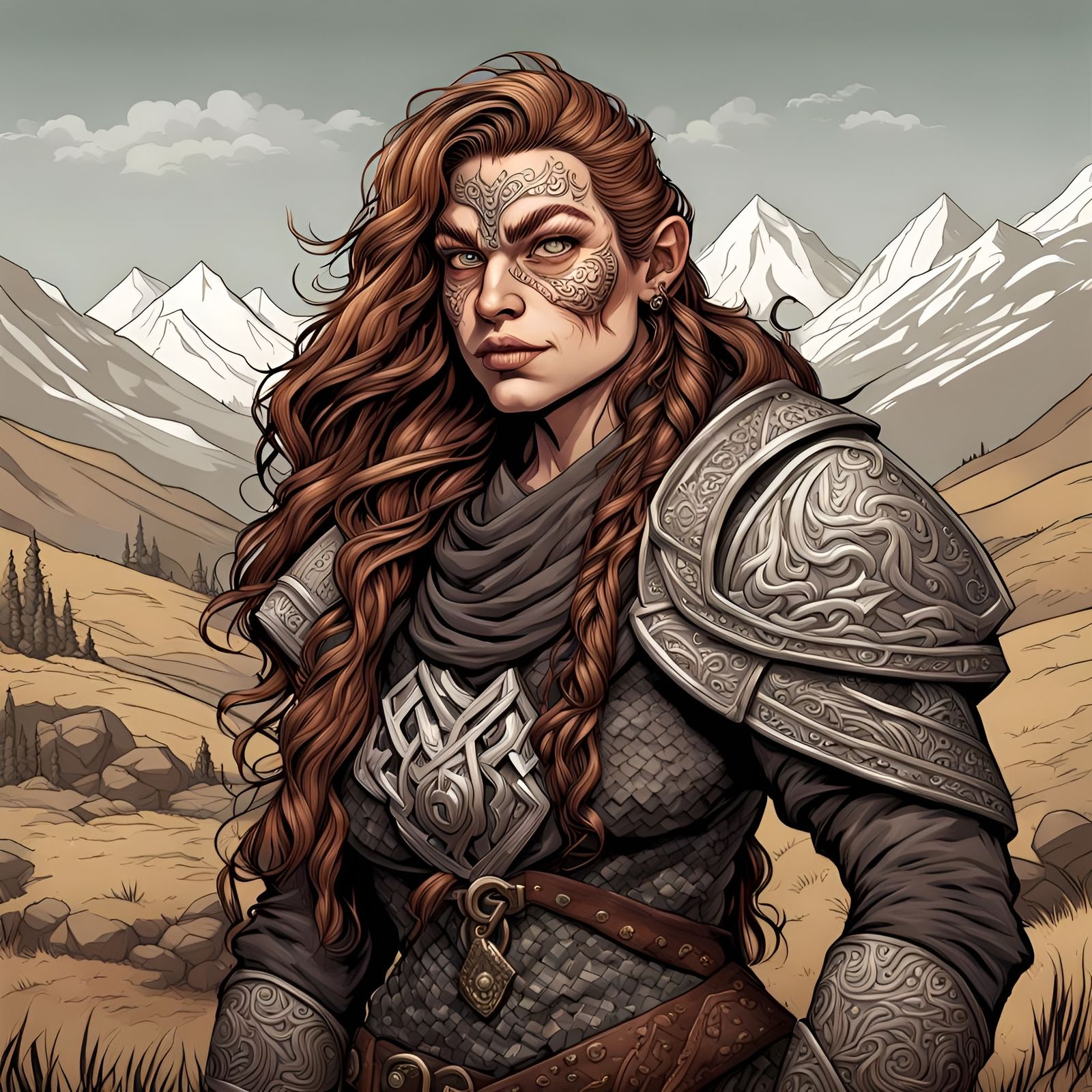 Female Dwarven Robber in Fantasy Comic Style