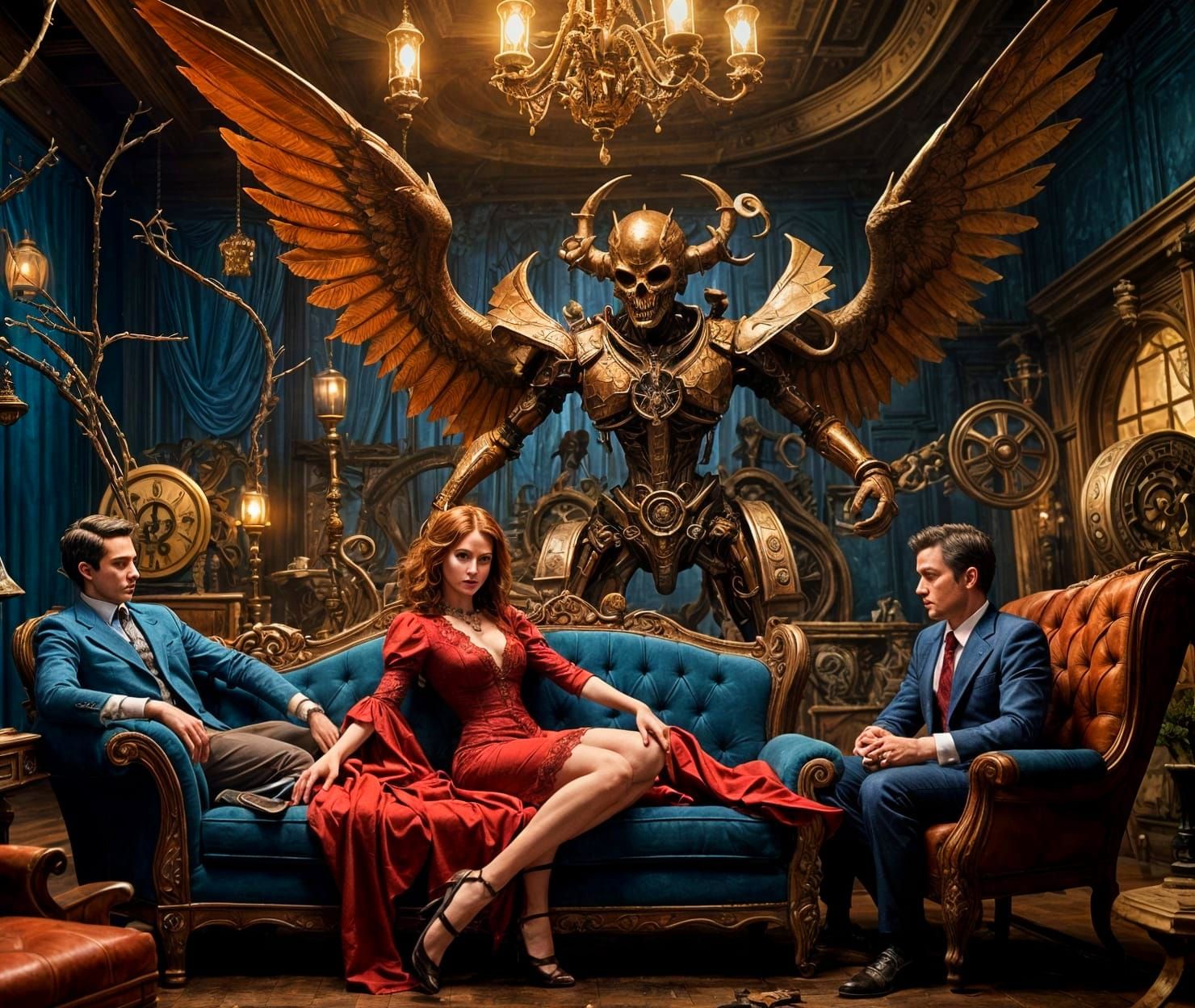 Red Angel and Blue Demon in Goldberg House