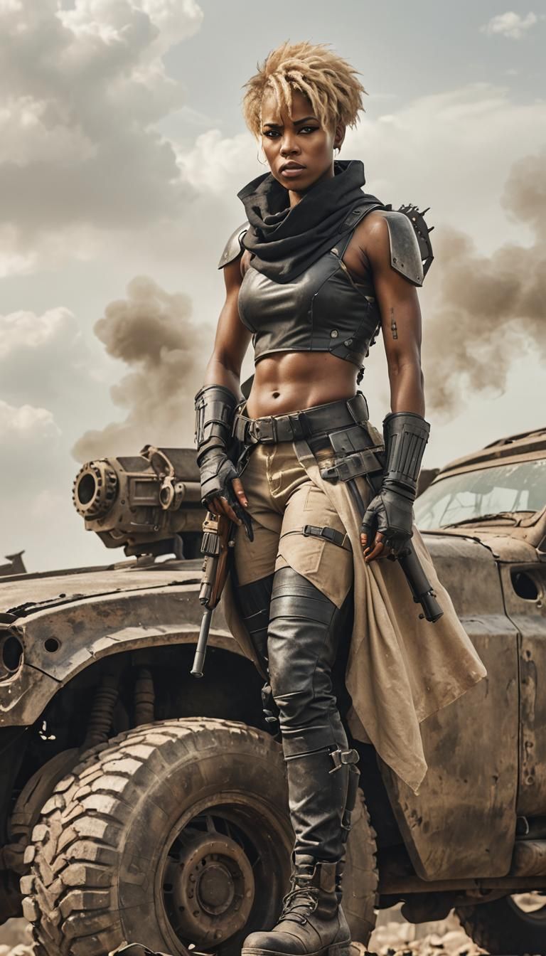 Post-Apocalyptic Warrior Woman with Weapon