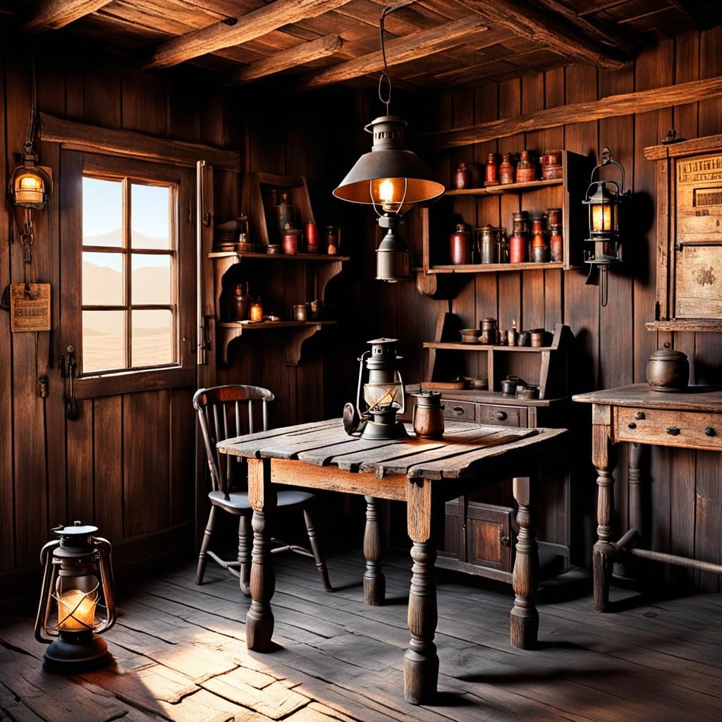 Old West Lantern Illuminates a Rustic Home