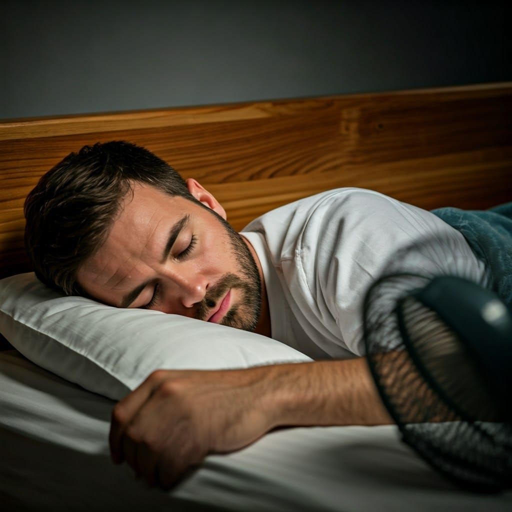 Man in Repose Under Studio Lighting
