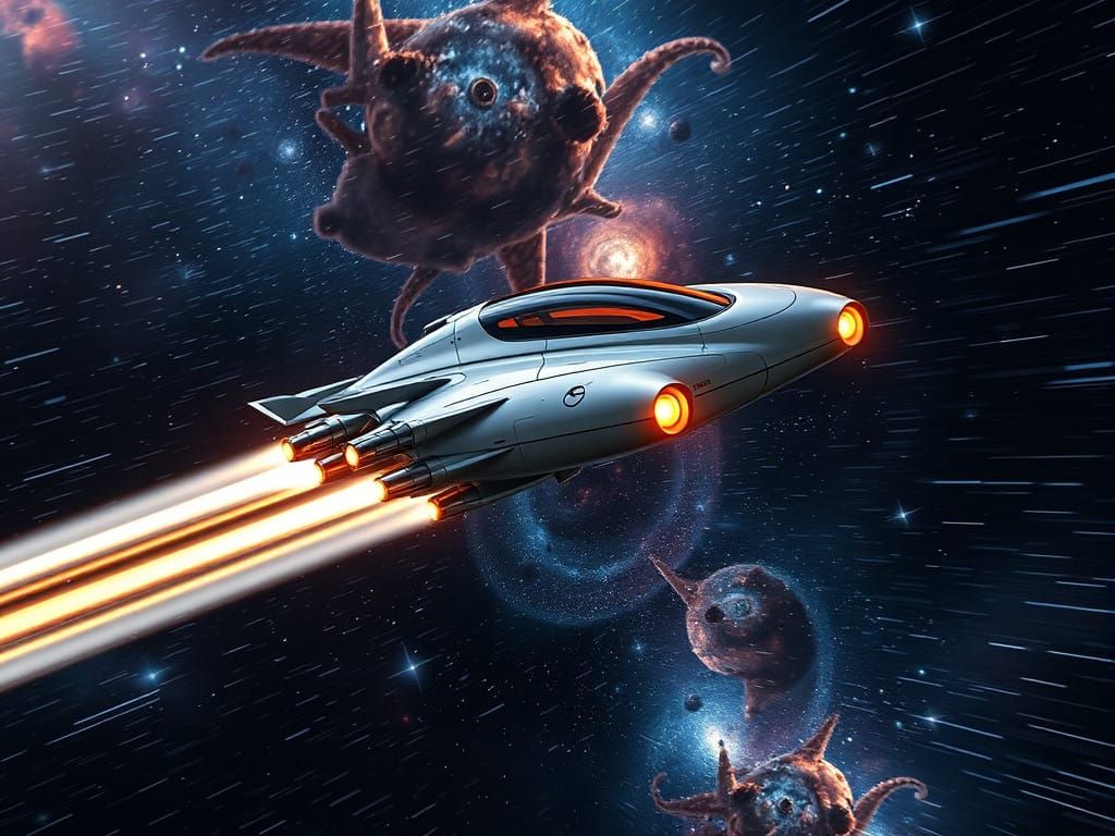 Cosmic Speedster Blazes Through Starry Galaxies