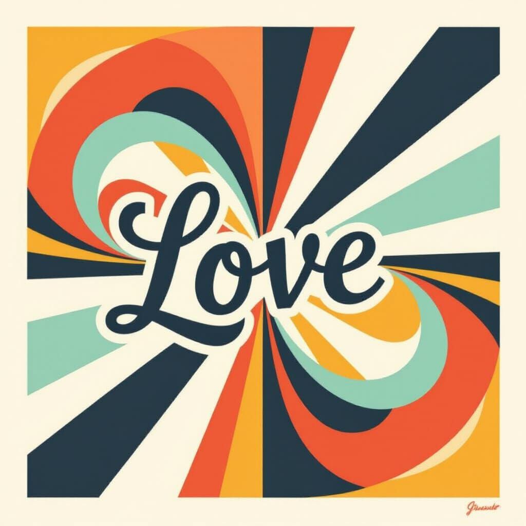 Magnets Connected by Love in Minimalist Style