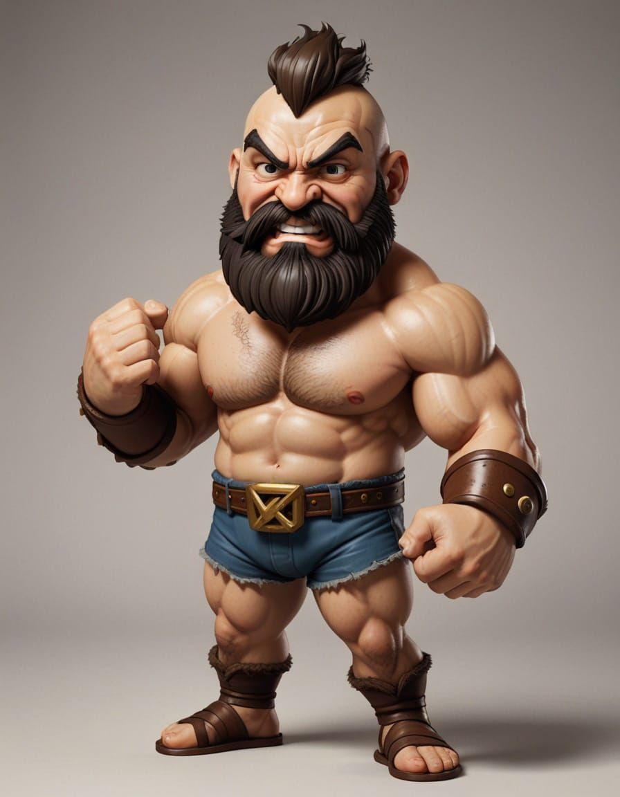 Cute Tiny Baby Zangief Character Art