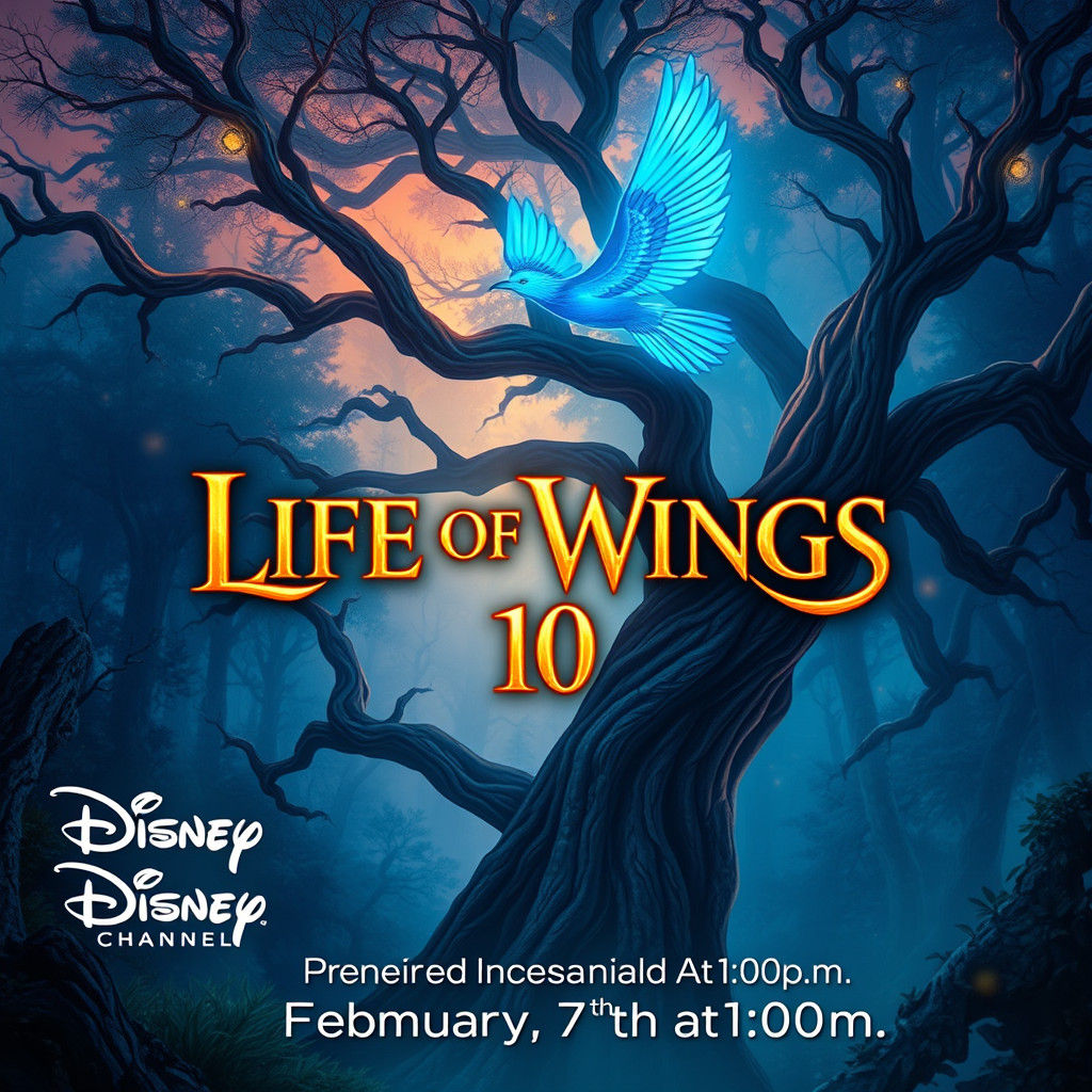 Mystical Forest Movie Poster with Blue Bird