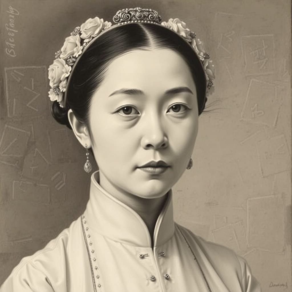 Charcoal Drawing of Elisabeth Lederer Portrait