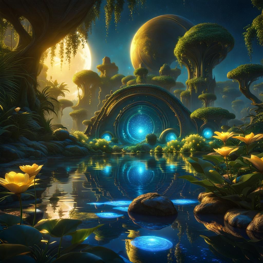 Ethereal Jungle Portal to Alien Planets