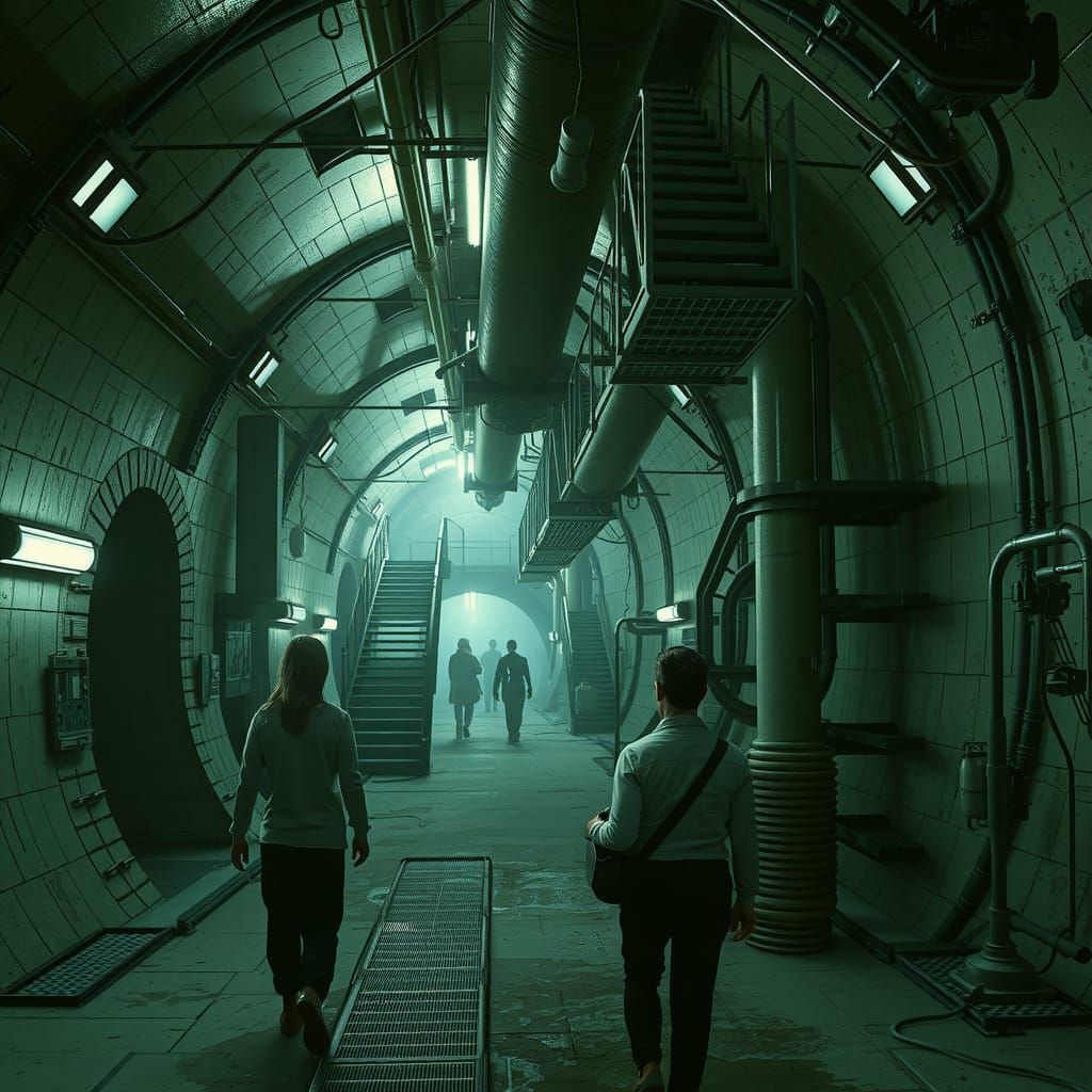 Dystopian Underground Silo City Inspired by Sci-Fi Art