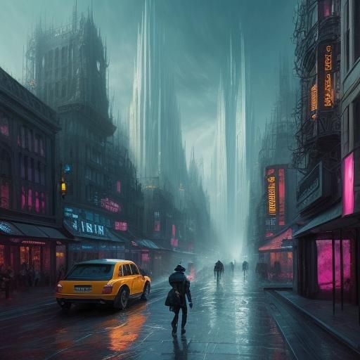 Focused Professional Walking Through City Street