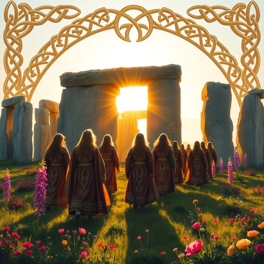 Celtic Druids Celebrate Solstice at Stonehenge