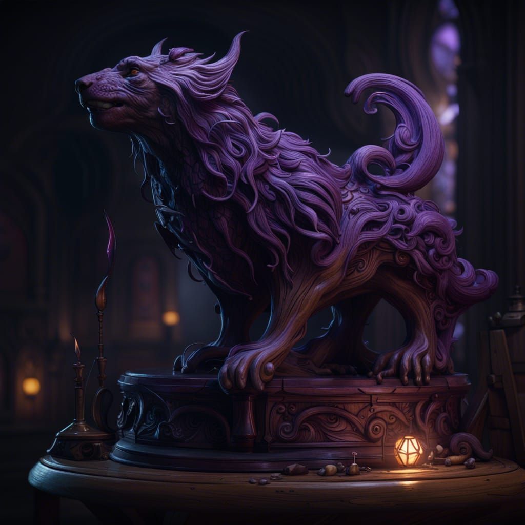 Dark Fantasy Wood Toy: Digital Art