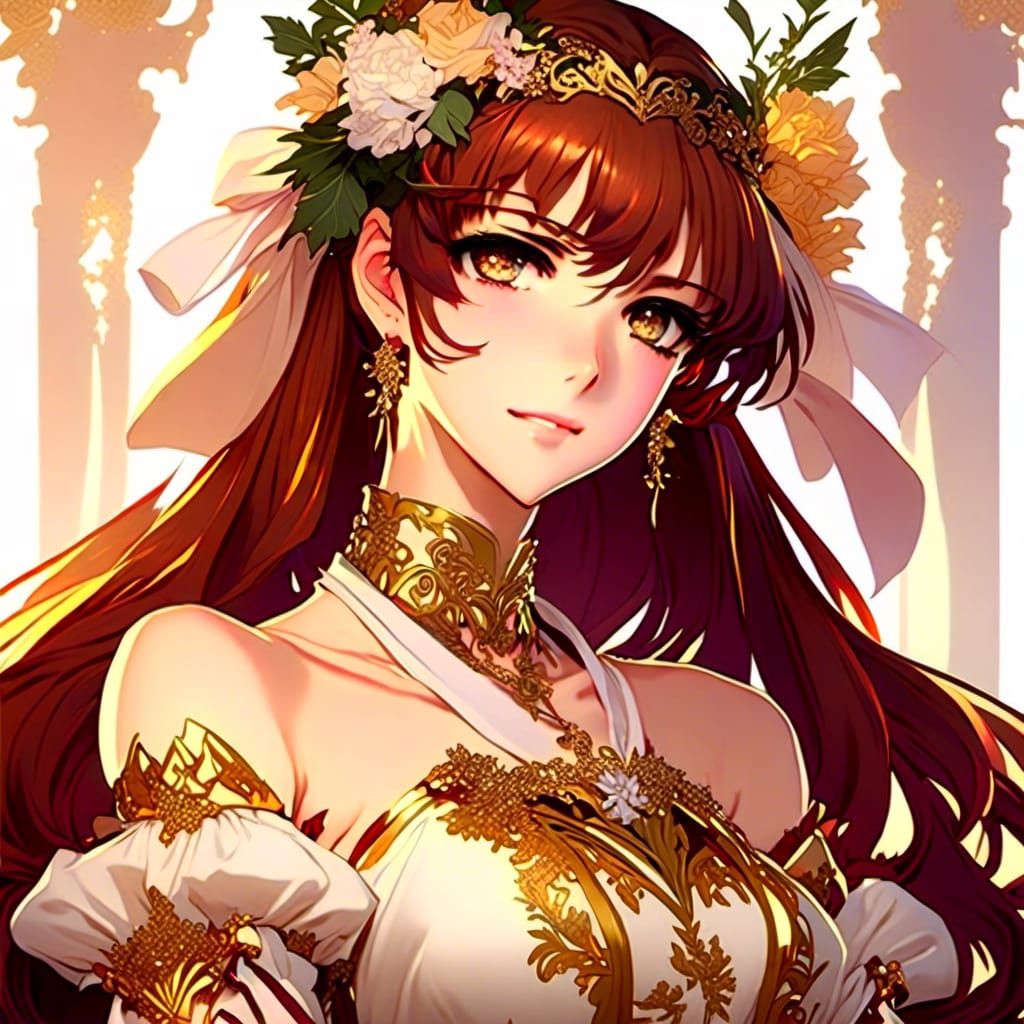 Gorgeous Anime Princess Portrait in Hyperdetailed Manga Styl...