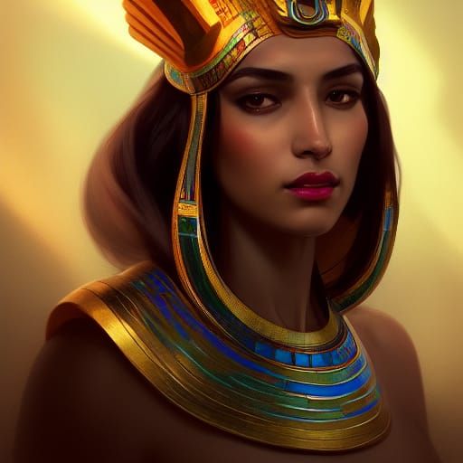Detailed Portrait of an Egyptian Goddess