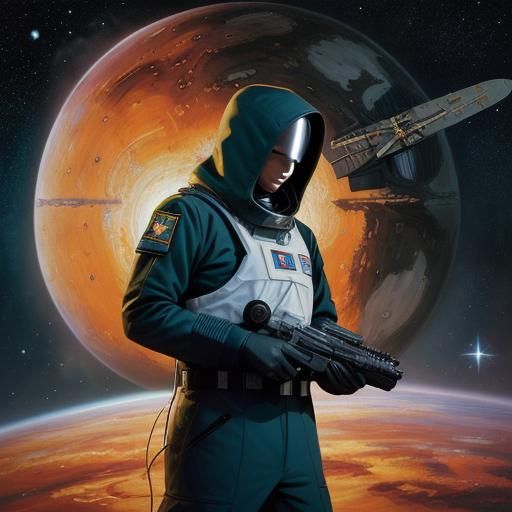 Soyuz Spacecraft in Orbit: Comic Book Art