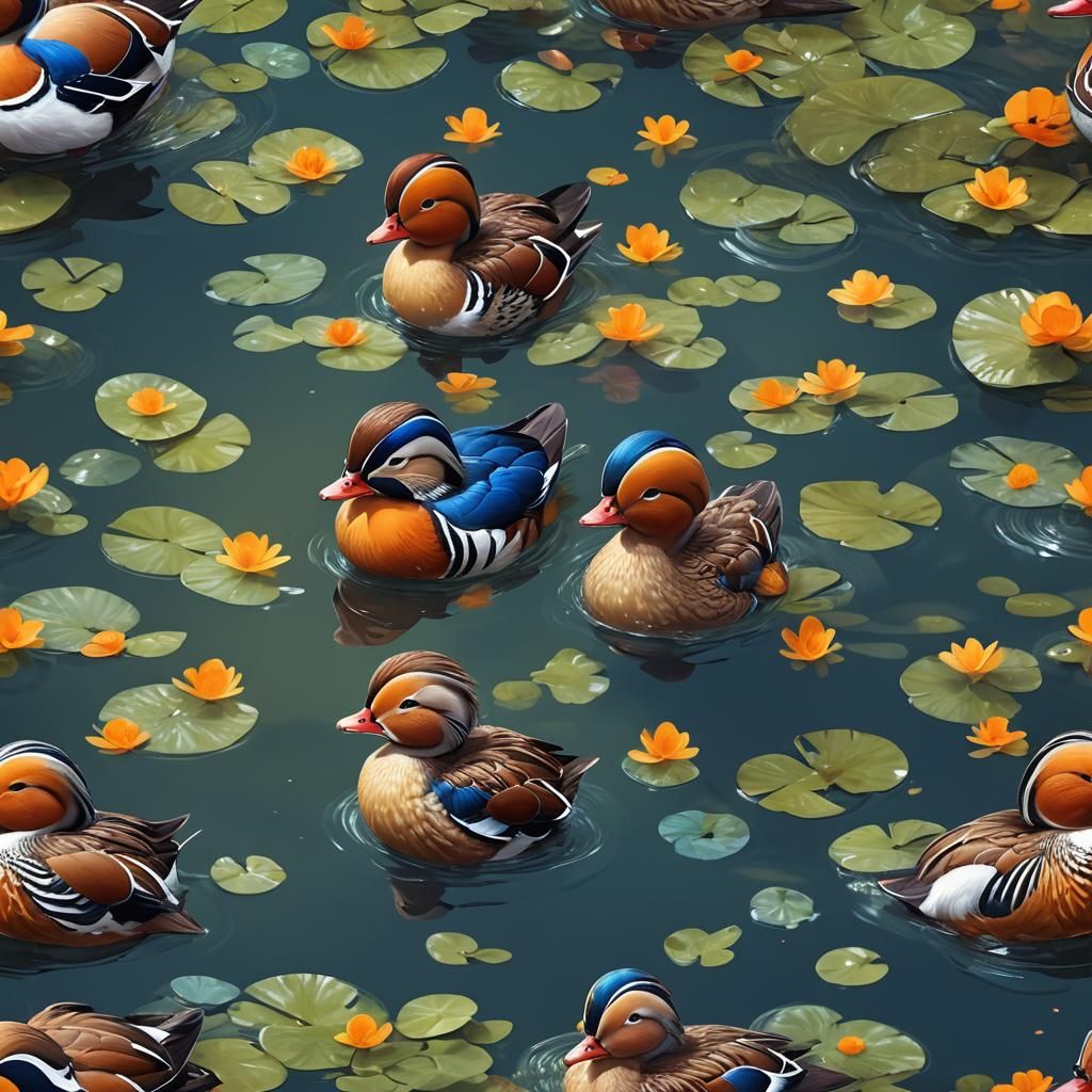 Sleeping Mandarin Duck: Cute, Fluffy, Adorable